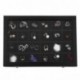 SONGMICS Caja Joyero, Bandejas para Joyas, con Tapa de Cristal y Candado, con 24 Compartimientos, Negro, JDS303