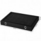 SONGMICS Caja Joyero, Bandejas para Joyas, con Tapa de Cristal y Candado, con 24 Compartimientos, Negro, JDS303