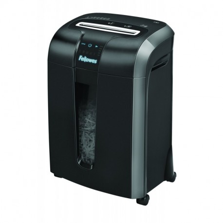 Fellowes 73Ci - Destructora trituradora de papel, corte en partículas, 12 hojas, color negro