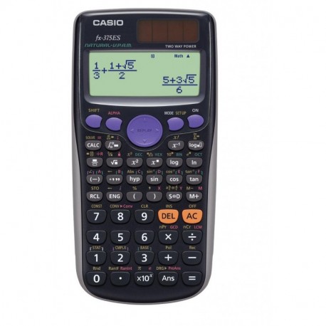 Casio FX-375ES Escritorio - Calculadora Escritorio, Calculadora científica, 10 dígitos, 1 líneas, Batería/Solar, Negro 