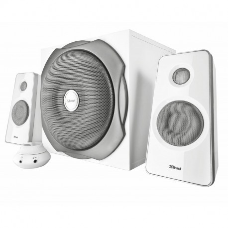 Trust Tytan 2.1 - Set de altavoces de ordenador 2.1, subwoofer de 120 W , blanco