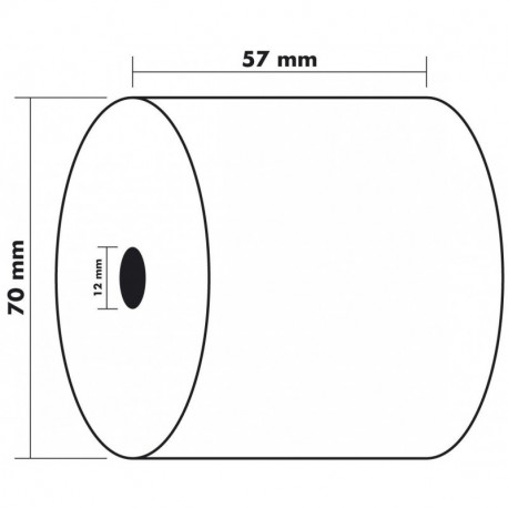 Rollo de papel Exacompta de 57 mm x 42 m, para caja registradora y calculadora - 10 rotoli