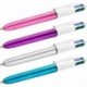 BIC 4-Color Shine - Pack de 2+1 bolígrafos con 4 colores de tinta, cuerpo efecto metalizado y punta media