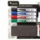 Rexel - Kit de escritura y limpieza para pizarras de borrado en seco incluye 4 rotuladores y spray limpiador 