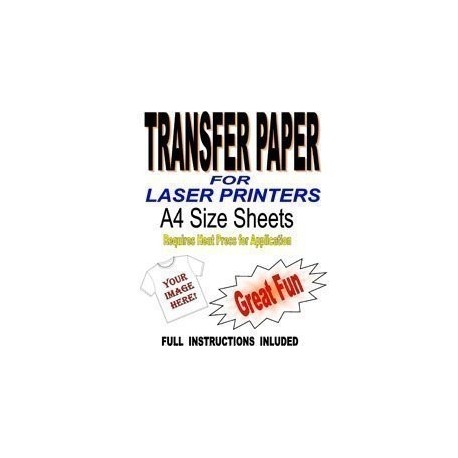 LASER Y Copiador Imprimible Camiseta & Tejido Papel Transfer para Luz Telas 10 A4 Hojas