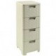 CURVER 209907 - Cajonera con efecto mimbre polipropileno, 4 cajones x 14 l , color blanco