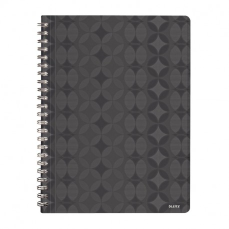 Leitz Cuaderno A4, Con Rayas, Encuadernación Wire-O, Retro Chic, Gris Oscuro, 45900089