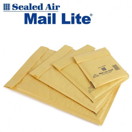 100 Mail Lite - D/1 - JL/1 - Sobres acolchados de 180 x 260 mm, cajas de 100 unidades, color dorado