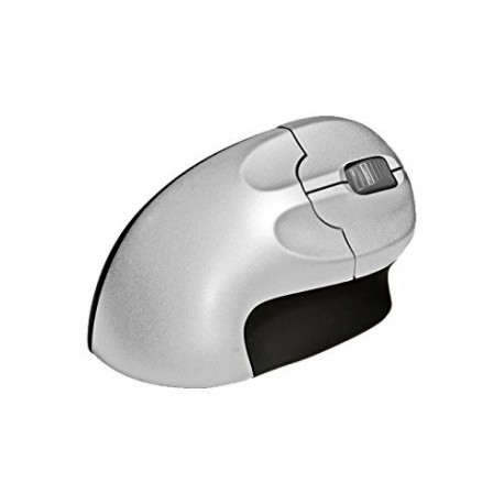 Bakker Elkhuizen Grip - Ratón vertical 3 botones, forma inalámbrica color negro y gris