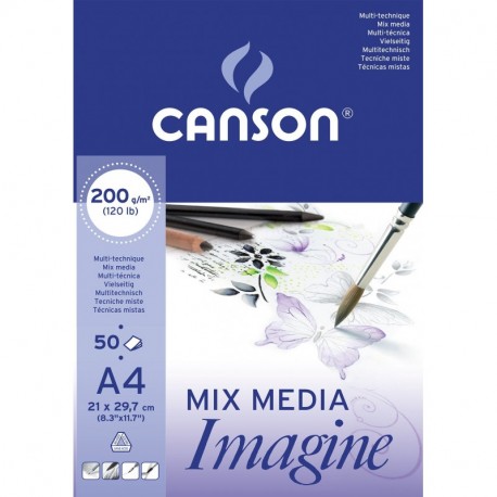 Canson Imagine - Bloc papel de dibujo A4, 21 x 29.7 cm , color blanco puro