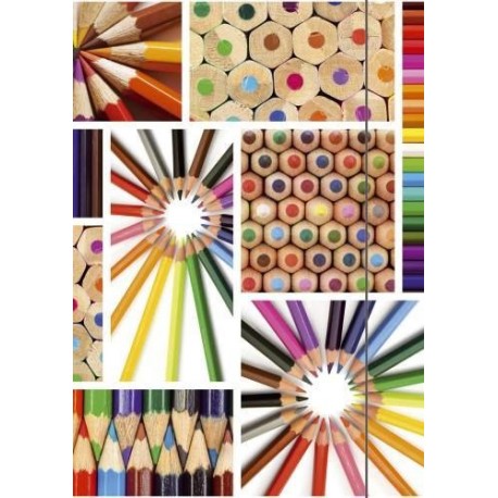 Carpeta DIN A3 , diseño de lápices de colores, multicolor