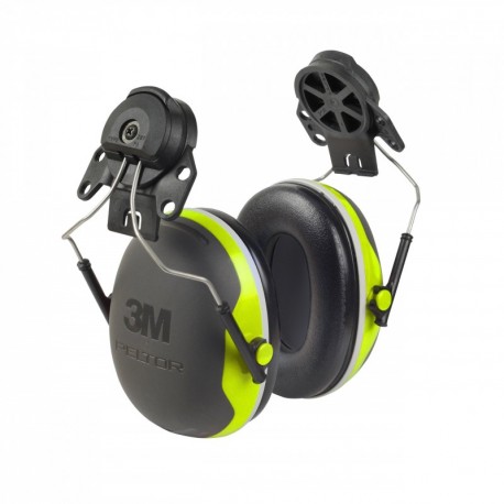 3M PELTOR X4P3 Orejeras para casco con anclaje P3E 32db Alta Visibilidad 1 orejera/caja , amarillo