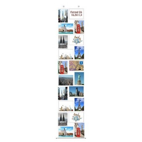 Trendfinding - Mural expositor de postales con 20 compartimentos para postales C6, de 11,4 x 16,2 cm 