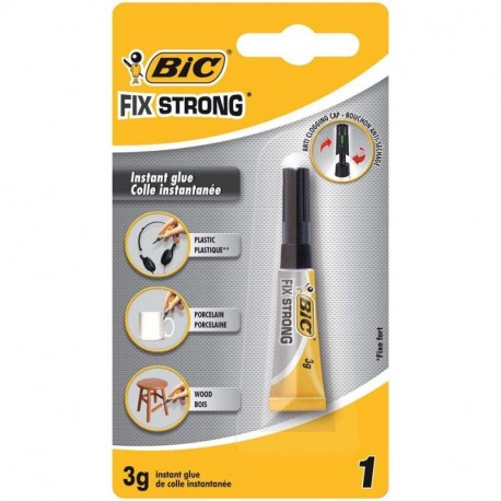 BIC FIX STRONG - Pegamento instantáneo ultra fuerte de 3 gr