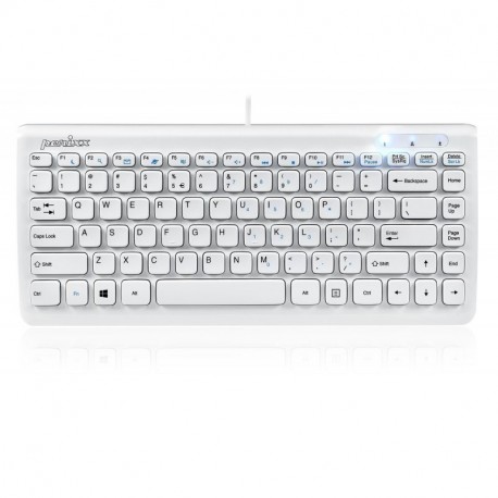 Perixx PERIBOARD-407 Mini Teclado USB Español - Teclas Tipo Chiclet - Color Piano Blanco