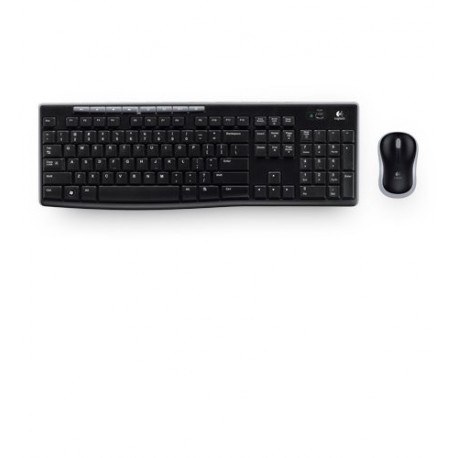 Logitech MK270 - Pack de teclado y ratón 2.4 GHz, inalámbrico, USB , color negro - Teclado QWERTY Inglés
