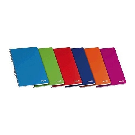 Enri 100430066 - Cuaderno, 4 x 4 mm, con margen, 80 hojas, tapas duras, pack con 10 unidades surtido 