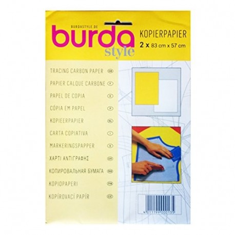 Papel carbón Burda btcpbr 1 amarillo y 1 sábana blanca 83 x 57 cm
