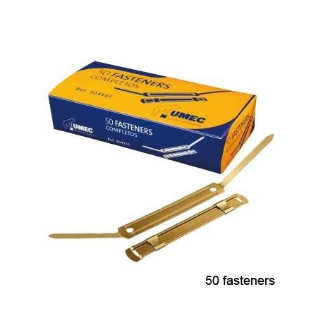 Umec 129394 - Pack de 50 fasteners metálicos, color dorado