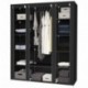 SONGMICS Armario de Tela Plegable Ropa Organizador Closet portátil Guardarropa 175 x 150 x 45 cm Negro LSF03H