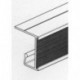 Kitclass 606733 - Rieles PVC para capetas colgantes en armarios aluminio, 120 x 3 x 3 cm, 798 g , color plateado
