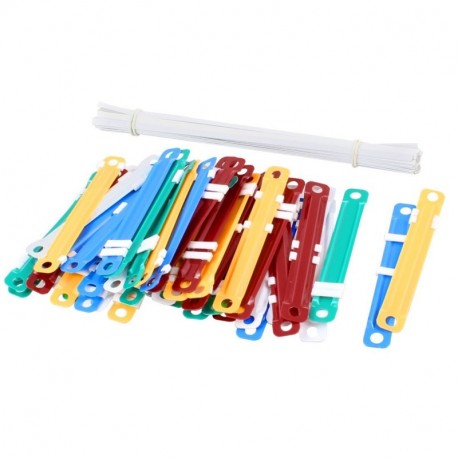 50 Sets Assorted Color Documents Files Metal Clamps Paper Fasteners