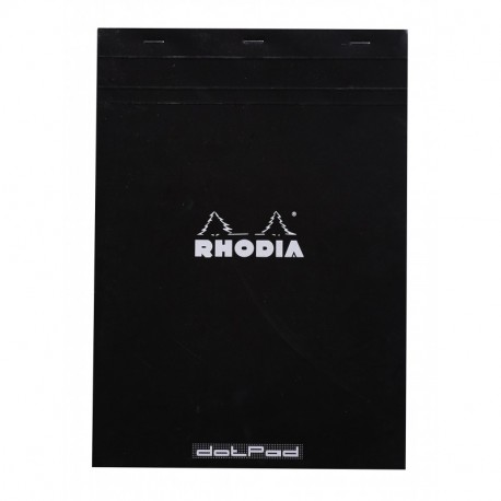 Rhodia 18559C DotPad - Bloc DIN A4, hojas con red de puntos, 21 x 29,7 cm, 80 hojas , color negro