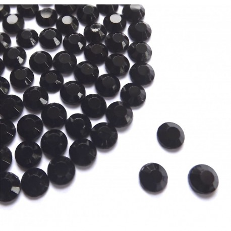 Busy Bead SS10 - Juego de 500 brillantes tallados para manualidades 2,8-3 mm, grado AA, fijación en caliente , color negro