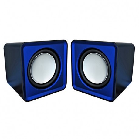 Omega OG01B - Altavoces 2.0, 6 W, con MiniJack y USB, color azul [España]