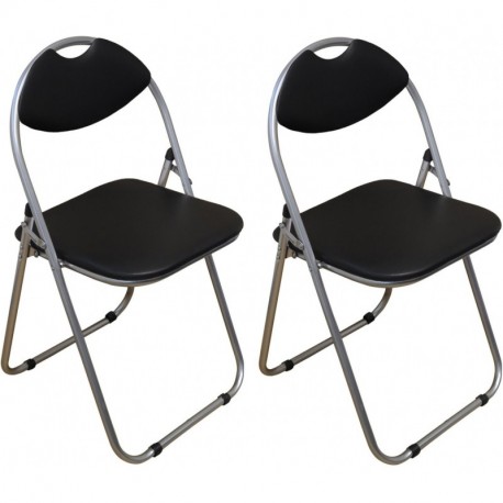 Harbour Housewares Silla de escritorio plegable acolchada - Negra - 2 unidades