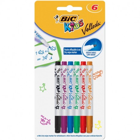 Bic Velleda - Pack de 6 rotulador para pizarra blanca, multicolor