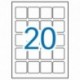 APLI 12847 - Etiquetas blancas imprimibles 45,0 x 45,0 , códigos QR 20 hojas