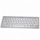 Kloner KTB0025 - Mini Teclado Multimedia Bluetooth 3.0, diseño slim, color alumino y blanco, Español QWERTY