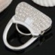 Mesa plegable Metal diamantes de imitación bolso de mano Monedero soporte colgador con soporte