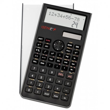 Genie 82 SC - Calculadora científica 10 dígitos, con tapa protectora, pantalla de 2 líneas , color negro