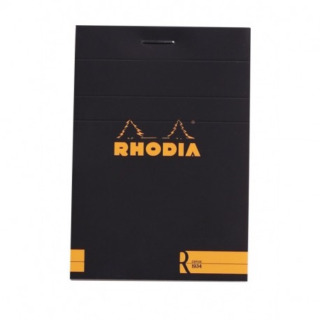 Rhodia No11 - Libreta grapada con líneas, color negro