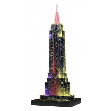 Ravensburger 12566 1- Puzzle 3D Building: Empire State Building Night Edition, Multicolor