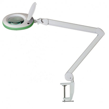 Lumeno Lámpara lupa, lámpara de trabajo, lámpara cosmética con 96 LEDs, verde, 721XGN, para salones de cosmética, consultas, 