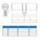 Tesa Assa Abloy, TX853030L, Cilindro TX80 de leva larga, Latonado, 30x30 mm