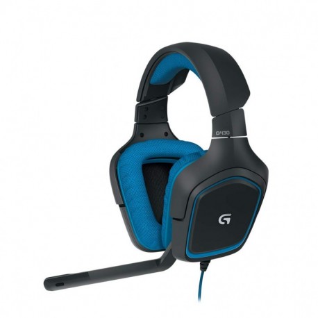 Logitech G430 - Auriculares gaming para PC, Xbox One, PS4 y Switch color negro y azul