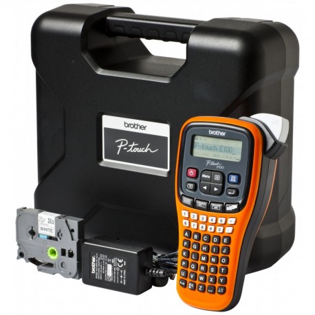 Brother PT-E100VP - Impresora de etiquetas 180 x 180 DPI, 9 mm, Transferencia térmica, 20 mm/seg, LCD, 720 carácteres impo