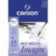 Canson Imagine - Bloc papel de dibujo, A5-14,8 x 21 cm, color blanco puro