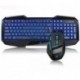 Aula azul LED retroiluminado Iluminado Multimedia Gaming Teclado y Ratón Kit