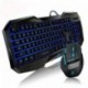 Aula azul LED retroiluminado Iluminado Multimedia Gaming Teclado y Ratón Kit