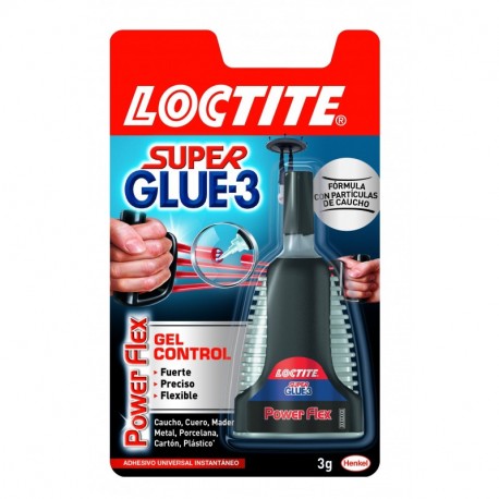 Loctite Super Glue-3 Power Flex formato gel control, adhesivo instantáneo, 3gr