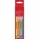 Faber-Castell 110994 - Lápices de colores 5 unidades, gruesos, agarre ergonómico , colores neón
