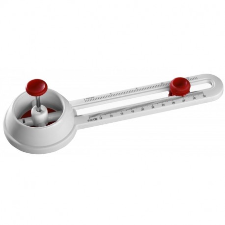 GENIE CC 140 - Cortador de círculos de 10 a 32 cm de diámetro, cuchilla ajustable , color blanco y rojo