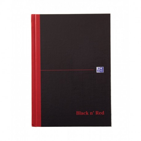 Oxford Black n Red 100080459 - Cuaderno de tapa dura con rayas, 192 páginas, A5, 90 g/m², incluye marcapáginas , color rojo