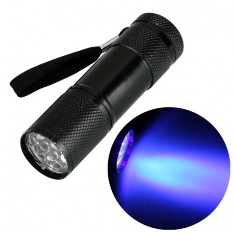 Ecloud Shop 9 LED Linterna Luz Ultravioleta Antorcha Detector de Billete falso
