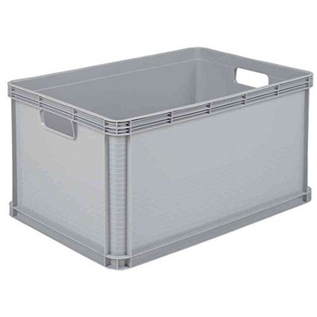 OKT - Cajón contenedor apilable plástico, 64 l, 3 unidades , color gris